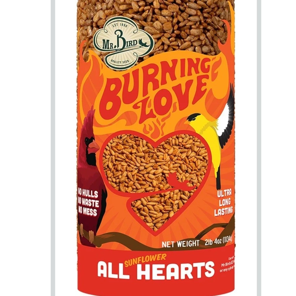 Mr. Bird Burning Love Cylinder Bird Food Refill 2lb 4oz Bo Hulls No‎ Waste